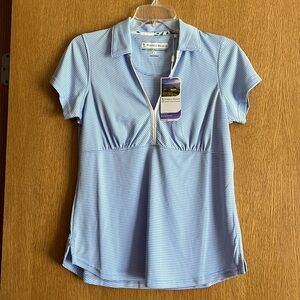Pebble Beach Dry Luxe Performance Women's Small Go Blue White Stripe